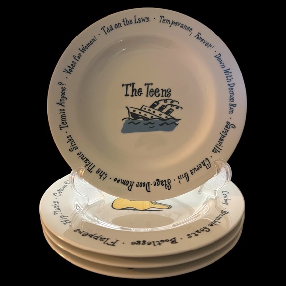 Pottery Barn Millennium Series Decades Salad/Dessert Plates Set (A) of 4 - Picture 4 of 7